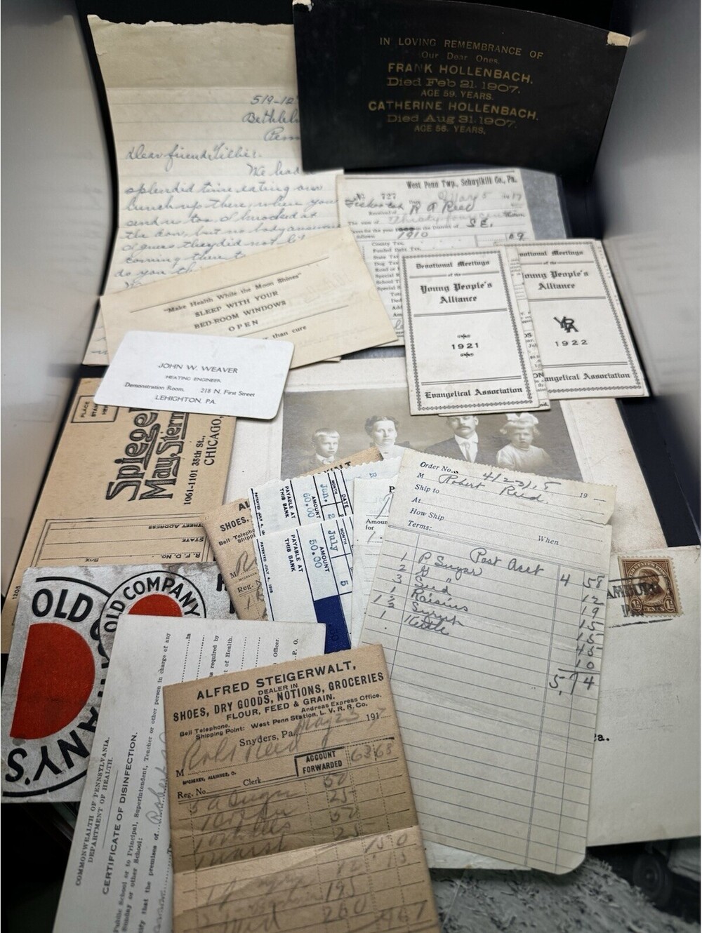 Vintage Lot Of Ephemera - 1900’s Photo Receipts Advertisement